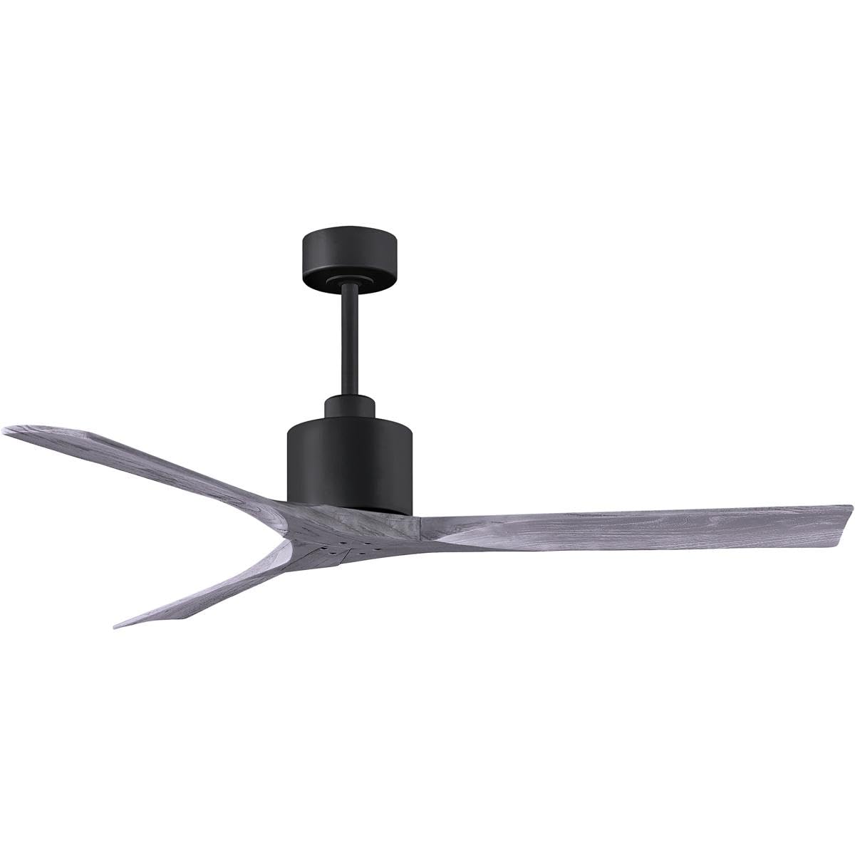 Matthews Fan NK-BK-BW-60 Nan 6-speed ceiling fan in Matte Black finish with 60” solid barn wood tone wood blades