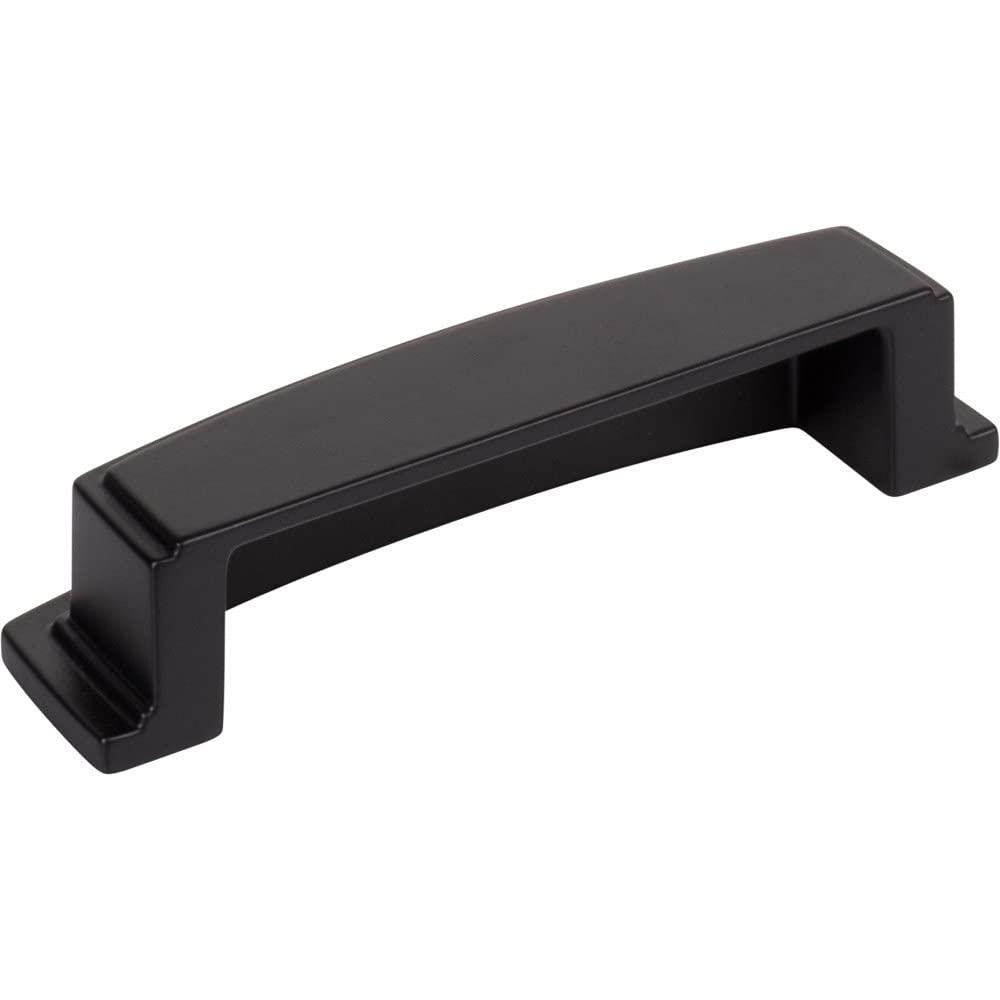 Jeffrey Alexander 141-96MB 96 mm Center Matte Black Square-to-Center Square Renzo Cabinet Cup Pull