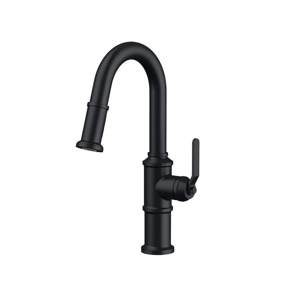 Gerber D150537BS Satin Black Kinzie Single Handle Pull-down Prep Faucet