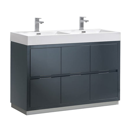 Fresca FCB8448GO-D-I Fresca Valencia 48" Gray Oak Free Standing Double Sink Modern Bathroom Vanity