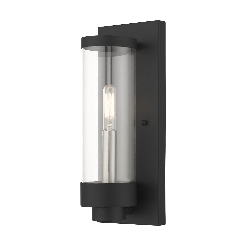 Livex Lighting 20721-14 Hillcrest Outdoor ADA Wall Lantern, Textured Black, 4.75 x 12