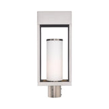 Livex Lighting 20985-04 Bleecker - 20" One Light Outdoor Post Top Lantern, Black Finish with Satin Opal White Glass