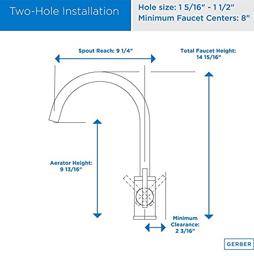 Gerber D401058 Chrome Parma Single Handle Kitchen Faucet