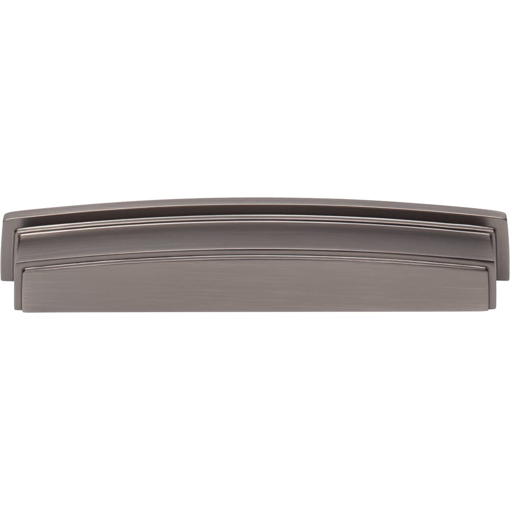 Jeffrey Alexander 141-160BNBDL 160 mm Center Brushed Pewter Square-to-Center Square Renzo Cabinet Cup Pull
