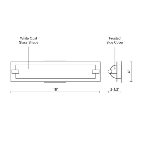 Kuzco VL0118-CH LED VAN CY OP GLS 1600LM 8W CH