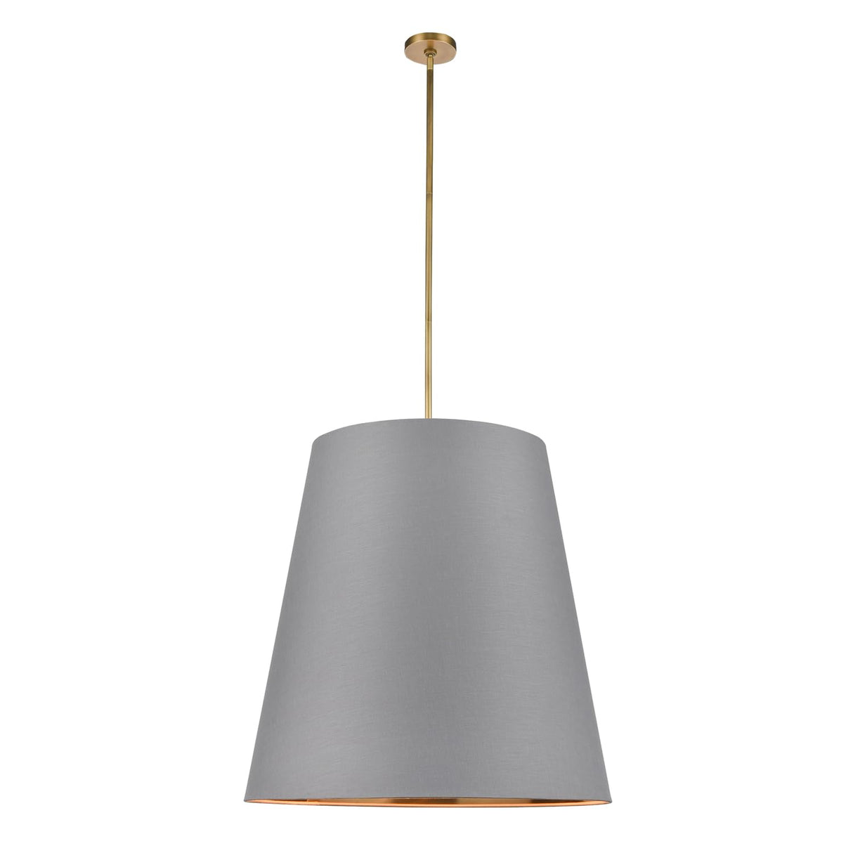 Alora PD311030VBGG CALOR PENDANT 3 LIGHT VINTAGE BRASS GRAY LINEN WITH GOLD PARCHMENT