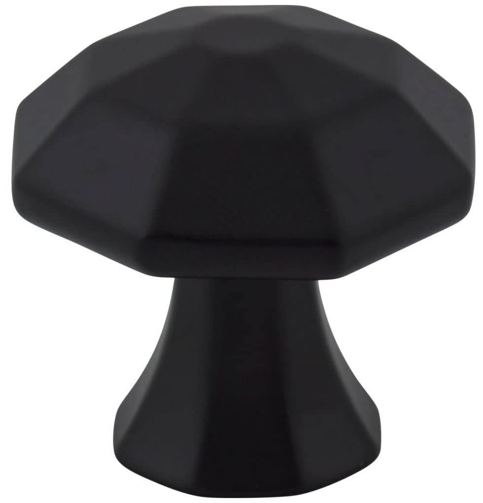 Jeffrey Alexander 678MB 1-1/4" Overall Length Matte Black Octagonal Wheeler Cabinet Knob