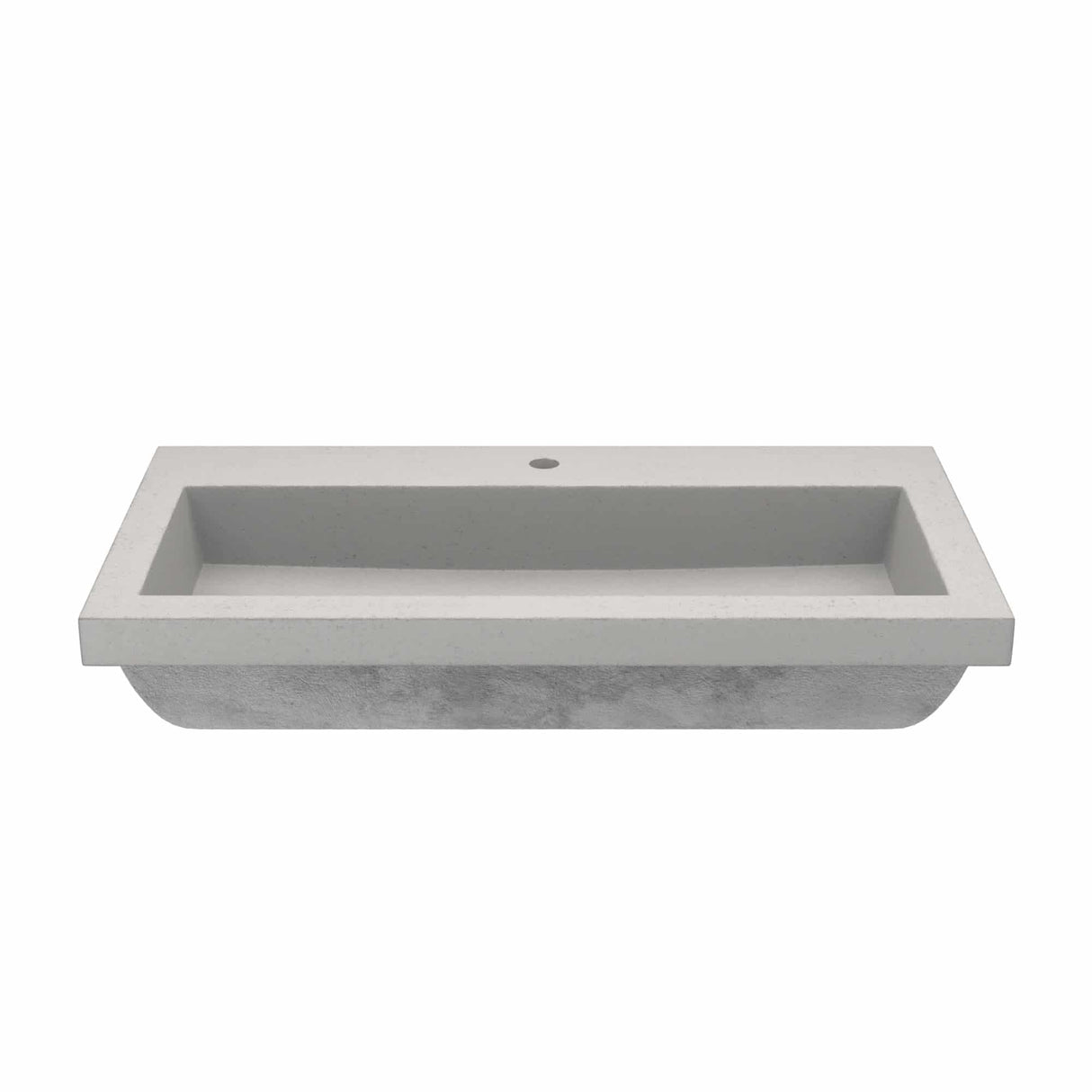 Native Trails NSL3619-A Native Stone Trough Bathroom Sink, 36" x 19", Ash, Single Faucet Hole