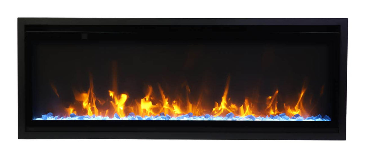 Amantii SYM-SLIM-42 Symmetry Xtraslim Smart Electric  -42" WiFi Enabled Fireplace, Featuring a  MultiFunction  Remote Control, Multi Speed Flame Motor