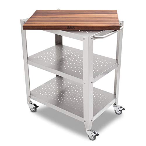 John Boos WAL-CU-CULART30 Cucina Culinarte Kitchen Cart with Removable Walnut Top, 30" W x 20" D 35" H
