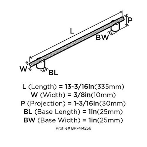 Amerock Cabinet Pull Silver Champagne 10-1/16 inch (256 mm) Center to Center Transcendent 1 Pack Drawer Pull Drawer Handle Cabinet Hardware