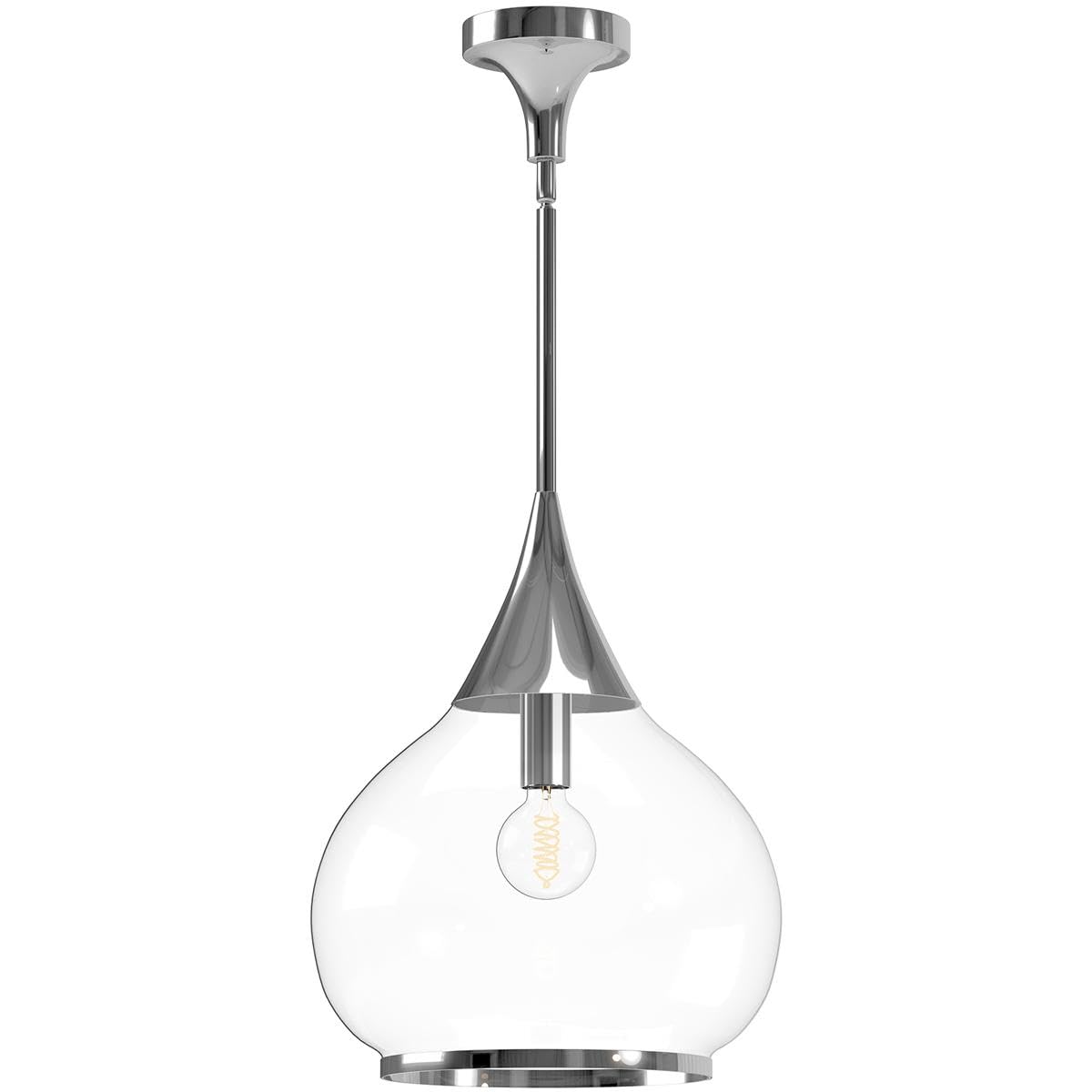 Alora PD524214CHCL HAZEL 14" PD CHROME CLEAR GLASS ROD 46 1X60W E26