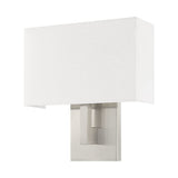 Livex Lighting 42412-91 Transitional One Light Wall Sconce from Hayworth Collection in Pwt, Nckl, B/S, Slvr. Finish, Medium, Brushed Nickel