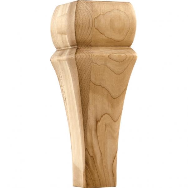 Hardware Resources BF15-2-8-CH 3" W x 3" D x 8" H Cherry Square Contemporary Bun Foot