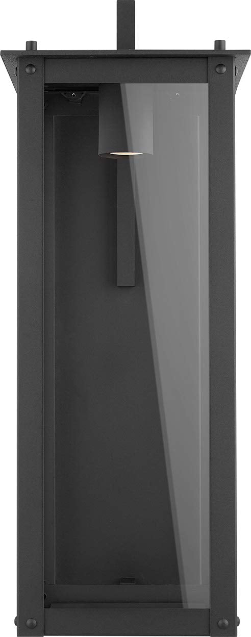 Capital Lighting 934641BK-GL Hunt 1 Light Outdoor Wall Lantern Black