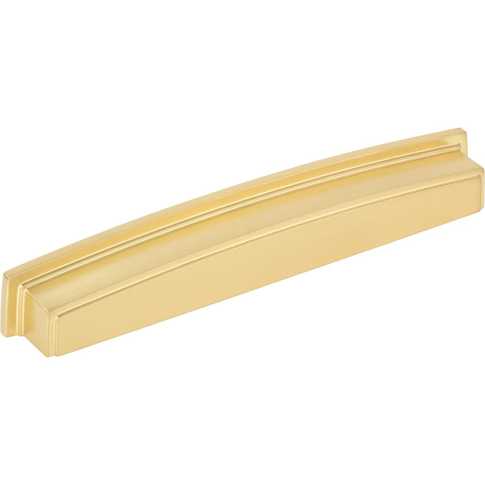 Jeffrey Alexander 141-192BG 192 mm Center Brushed Gold Square-to-Center Square Renzo Cabinet Cup Pull