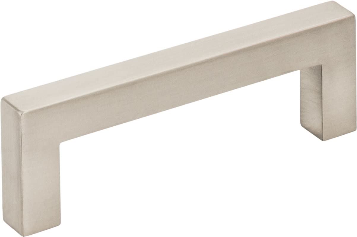 Elements 625-3SN 3" Center-to-Center Satin Nickel Square Stanton Cabinet Bar Pull