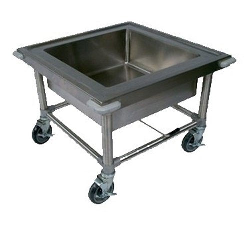 John Boos PB-SS-208 Stainless Steel Mobile Soak Sink, 20" Length x Width 8" Depth