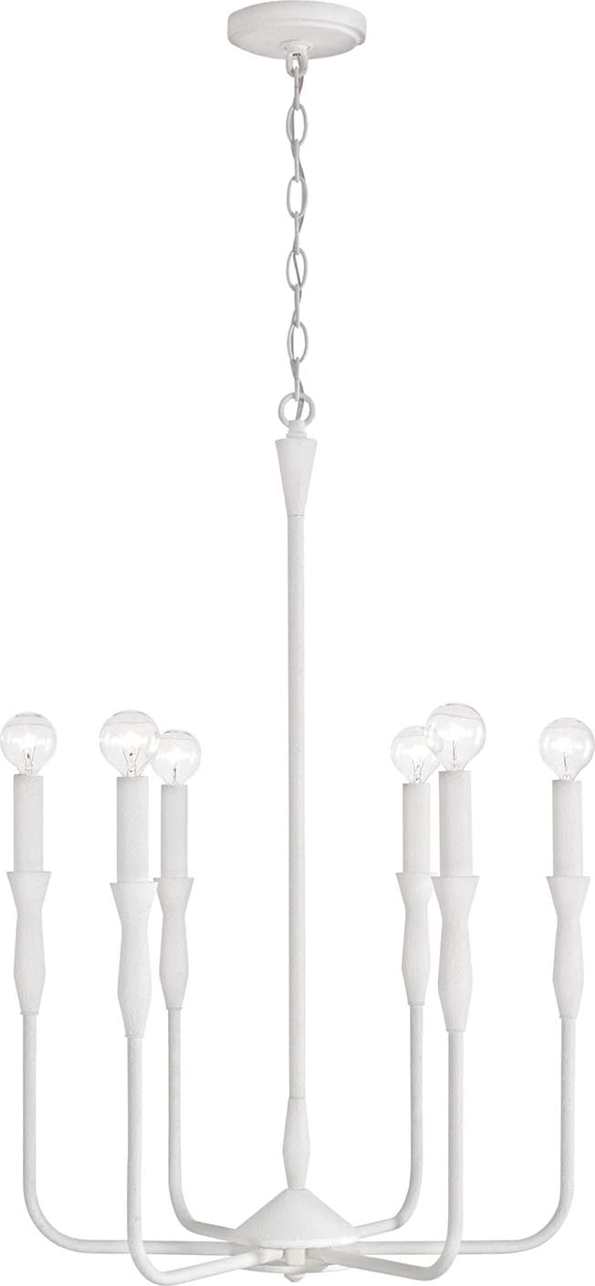 Capital Lighting 450361XW Paloma 6 Light Chandelier Textured White
