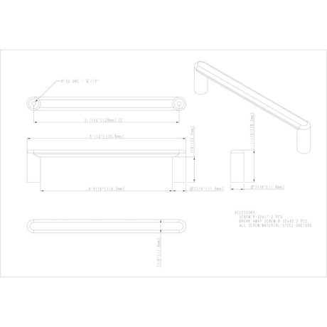 Elements 105-128BNBDL 128 mm Center-to-Center Brushed Pewter Gibson Cabinet Pull