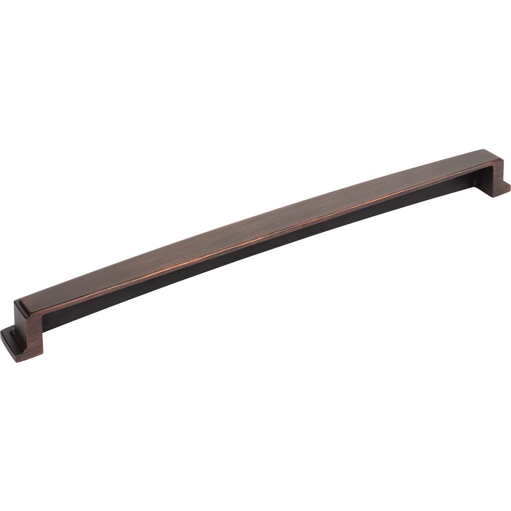 Jeffrey Alexander 141-305DBAC 305 mm Center Brushed Oil Rubbed Bronze Square-to-Center Square Renzo Cabinet Cup Pull