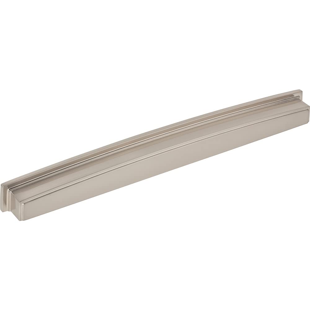 Jeffrey Alexander 141-305SN 305 mm Center Satin Nickel Square-to-Center Square Renzo Cabinet Cup Pull