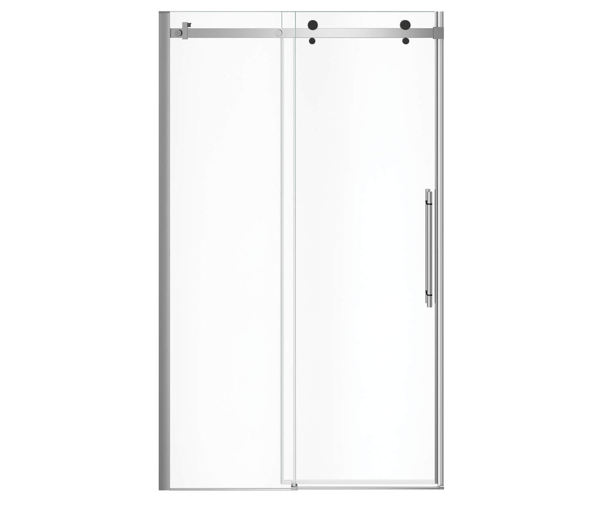 MAAX 138460-900-350-000 Vela 44 ½-47 x 78 ¾ in. 8mm Sliding Shower Door for Alcove Installation with Clear glass in Chrome and Matte Black