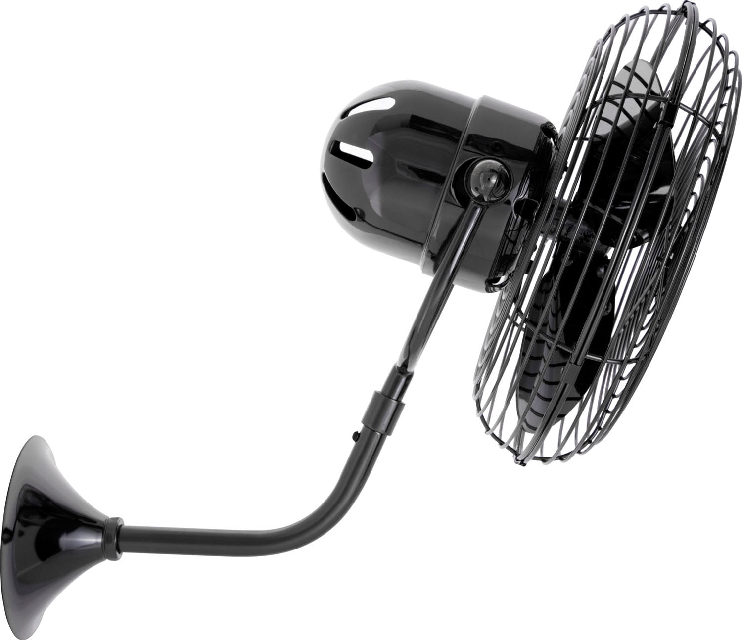 Matthews Fan MP-BKN-MTL Michelle Parede vintage style wall fan in black nickel finish.