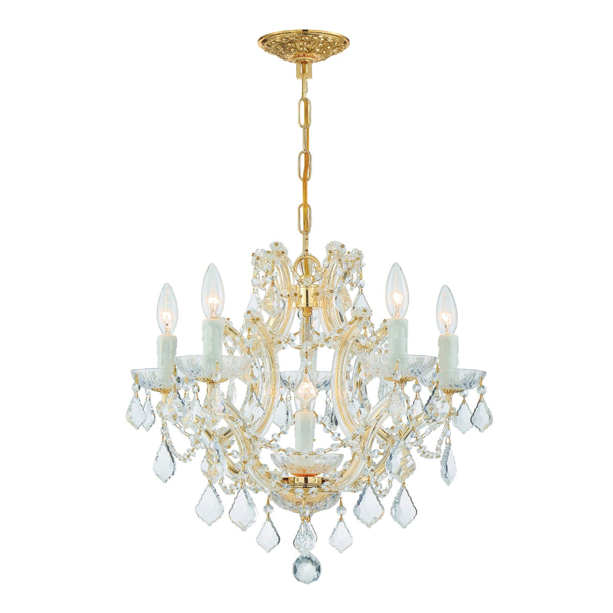 Maria Theresa 6 Light Hand Cut Crystal Gold Chandelier 4405-GD-CL-MWP