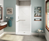 Aker OPS-3636-RS RRF AcrylX Alcove Center Drain One-Piece Shower in Biscuit - ADA Grab Bar