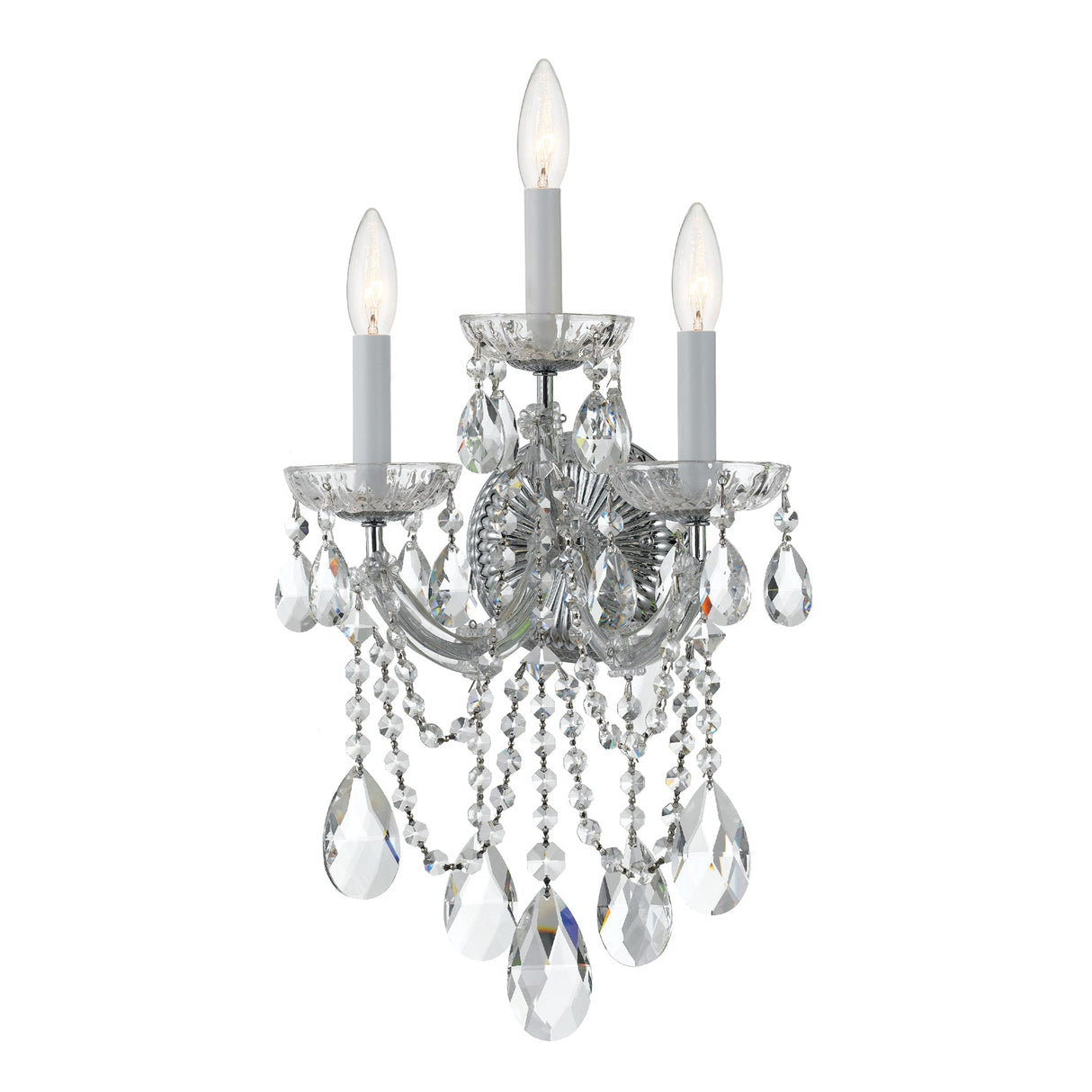 Maria Theresa 3 Light Spectra Crystal Polished Chrome Sconce 4423-CH-CL-SAQ