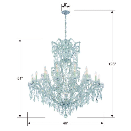 Maria Theresa 25 Light Hand Cut Crystal Polished Chrome Chandelier 4424-CH-CL-MWP