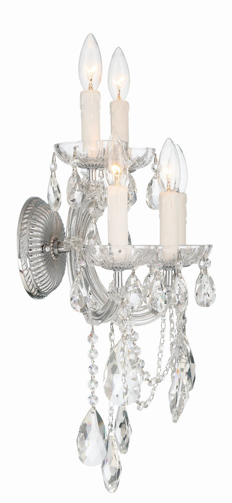 Maria Theresa 5 Light Hand Cut Crystal Polished Chrome Sconce 4425-CH-CL-MWP