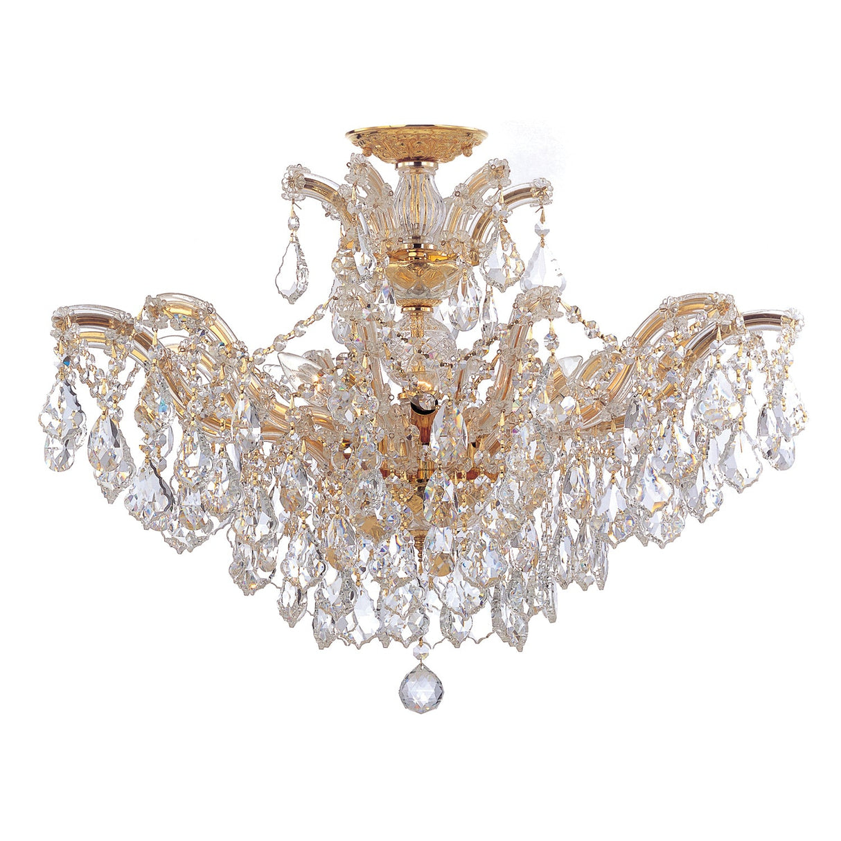 Maria Theresa 6 Light Hand Cut Crystal Gold Semi Flush Mount 4439-GD-CL-MWP_CEILING