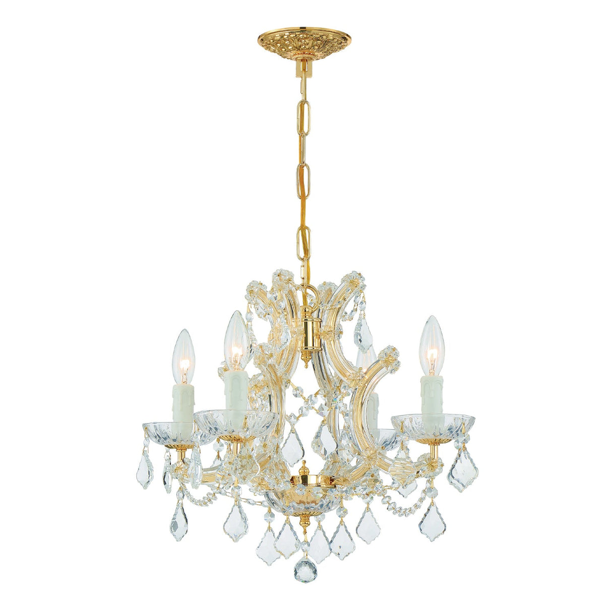 Maria Theresa 4 Light Spectra Crystal Gold Mini Chandelier 4474-GD-CL-SAQ