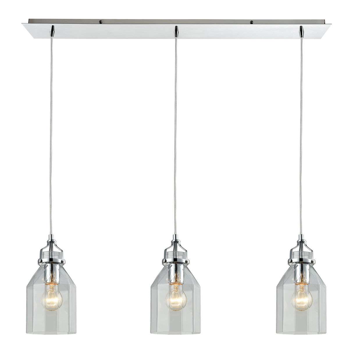Elk 46019/3LP Danica 36'' Wide 3-Light Pendant - Polished Chrome with Clear Glass
