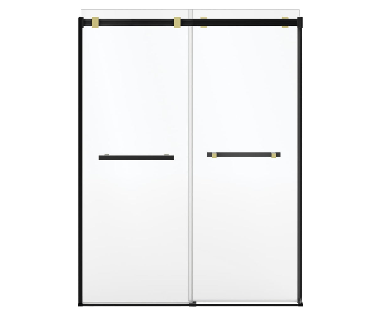 MAAX 136955-810-380-000 Duel Alto 56-59 X 78 in. 8mm Bypass Shower Door for Alcove Installation with GlassShield® glass in Matte Black & Brushed Gold