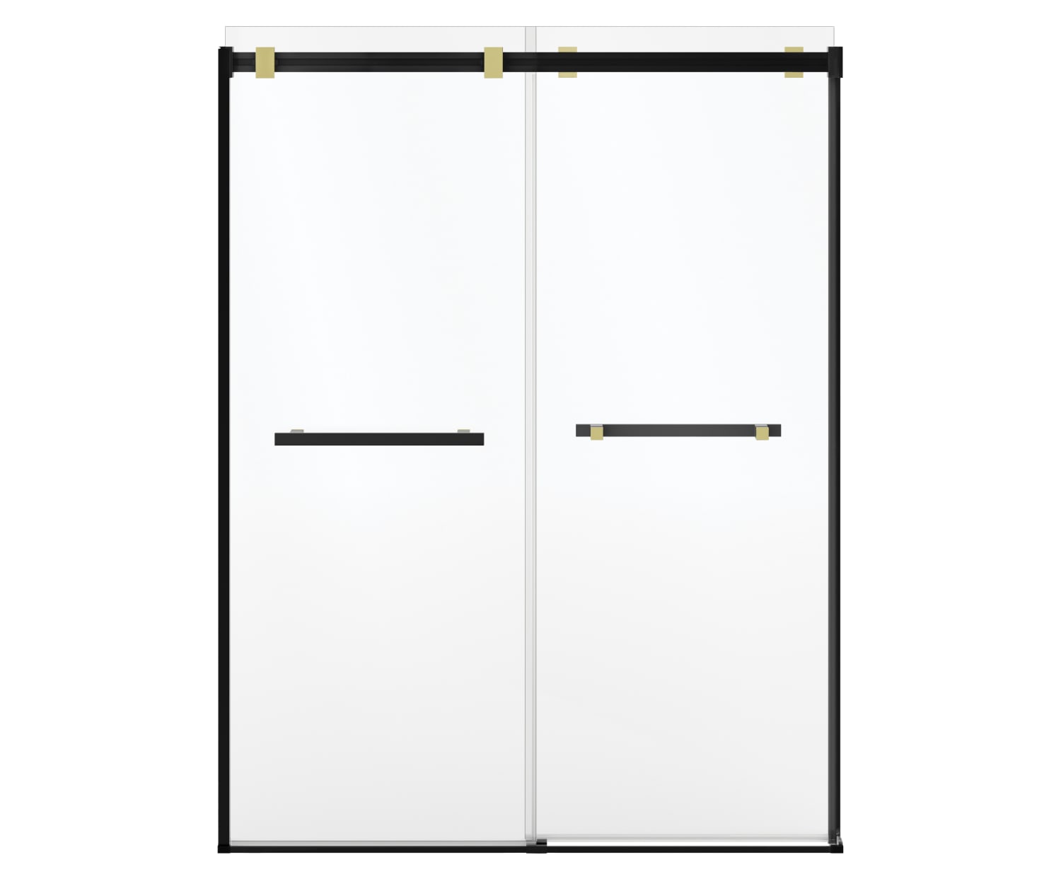 MAAX 136955-810-380-000 Duel Alto 56-59 X 78 in. 8mm Bypass Shower Door for Alcove Installation with GlassShield® glass in Matte Black & Brushed Gold