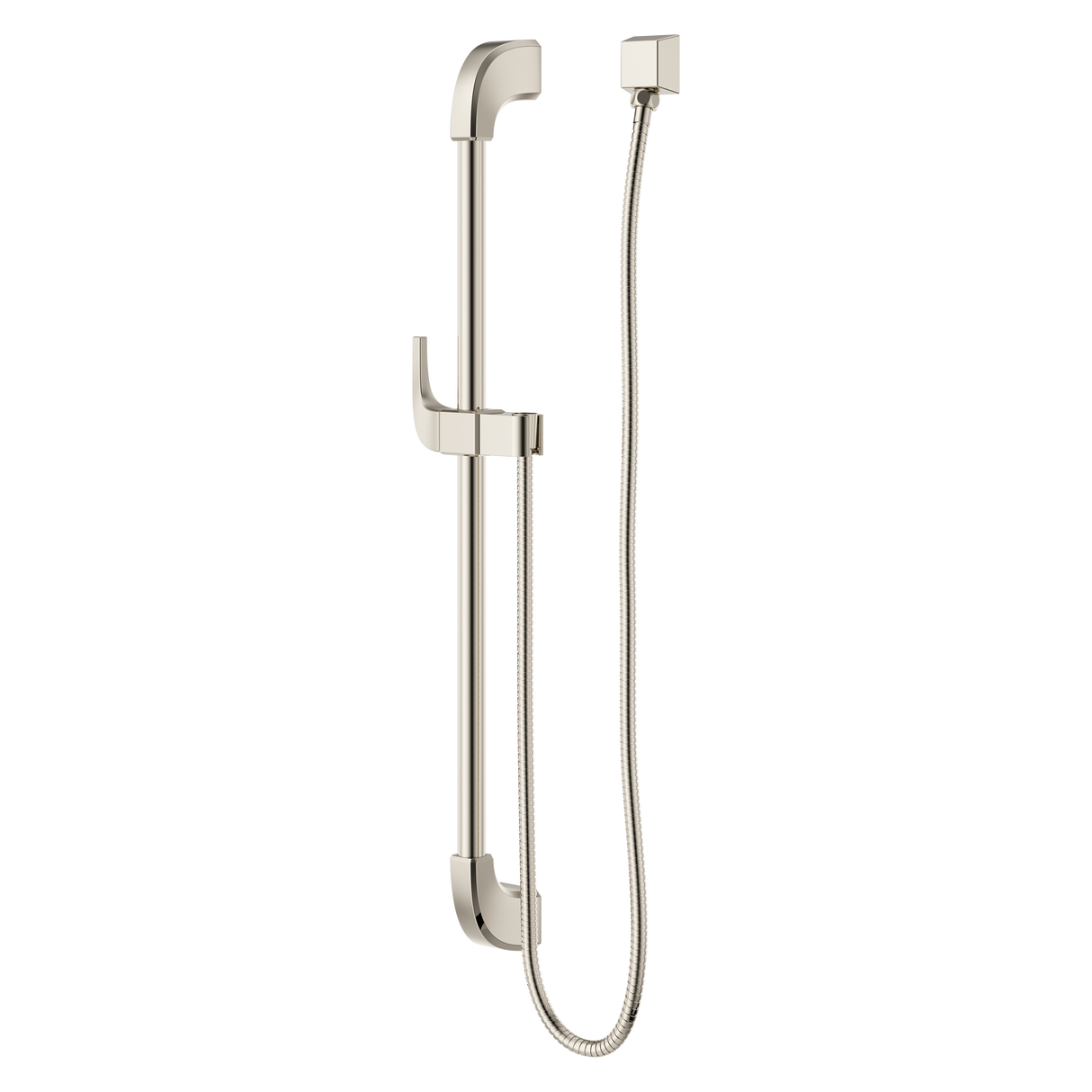 Transitional Square 30 in. Slide Bar with 60 in. Hose in Polished Nickel