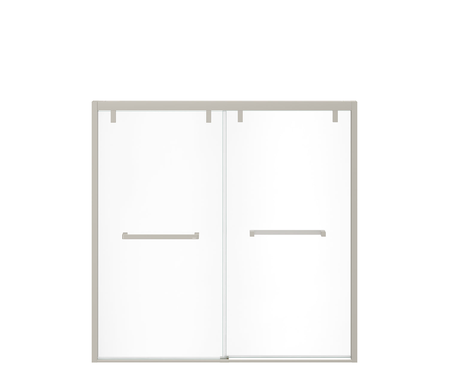 MAAX 135320-900-305-000 Uptown 56-59 x 58 in. 8 mm Bypass Tub Door for Alcove Installation with Clear glass in Brushed Nickel