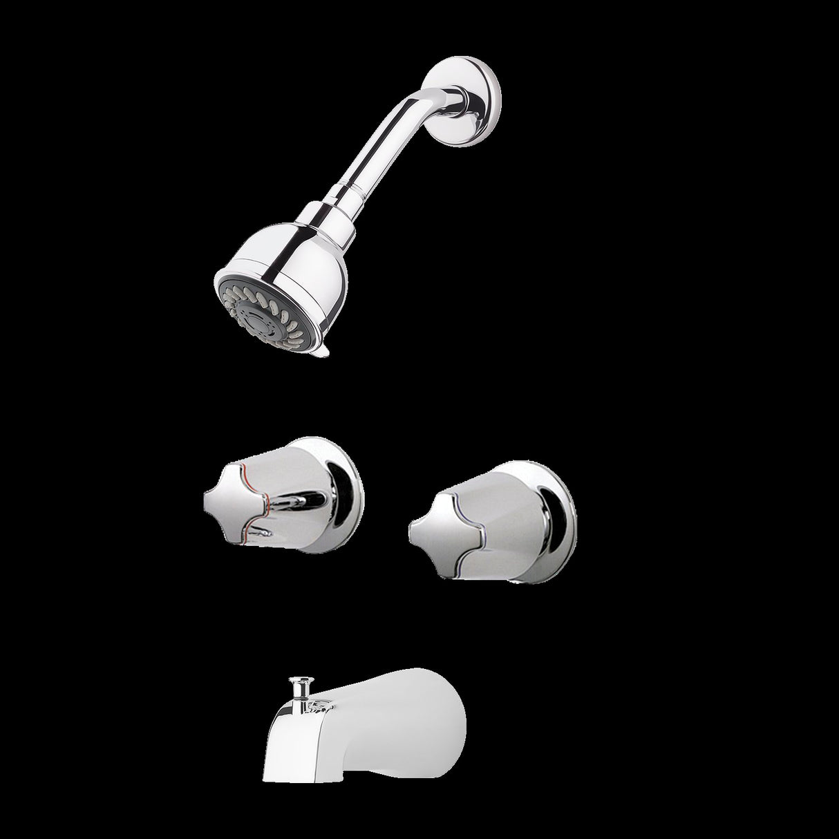 Pfister 2-Handle Tub & Shower Faucet with Metal Knob Handles in Polished Chrome