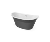 MAAX 106150-000-002-129 Orchestra 6032 AcrylX Freestanding Center Drain Bathtub in White with Thundey Grey Skirt