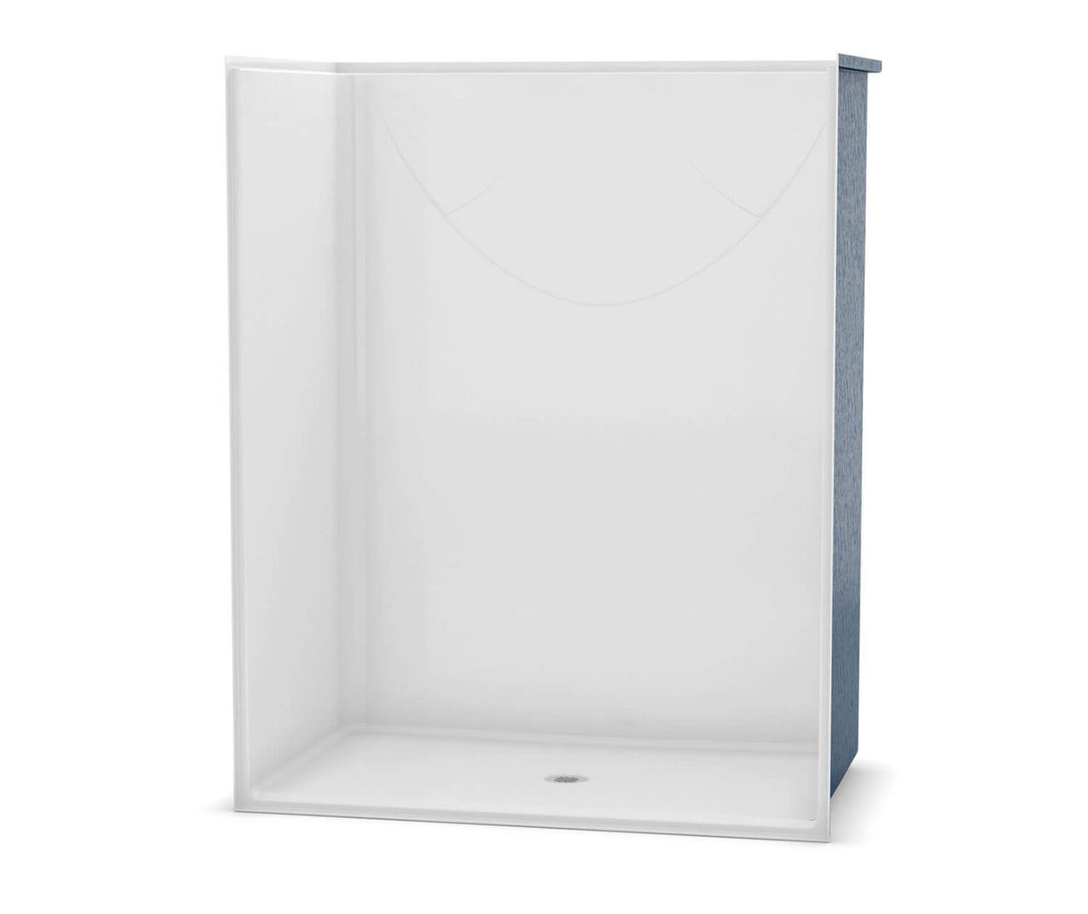 MAAX 106077-000-002-111 OPS-6036-RS - Base Model AcrylX Alcove Center Drain One-Piece Shower in White