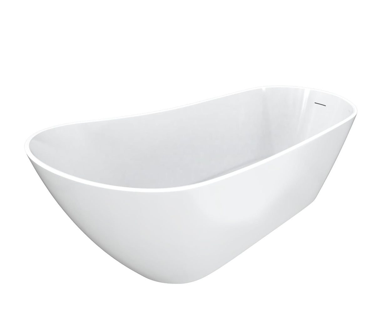 MAAX 107532-000-001-000 Soca 67 x 29 Acrylic Freestanding Slipper End Drain Bathtub in White