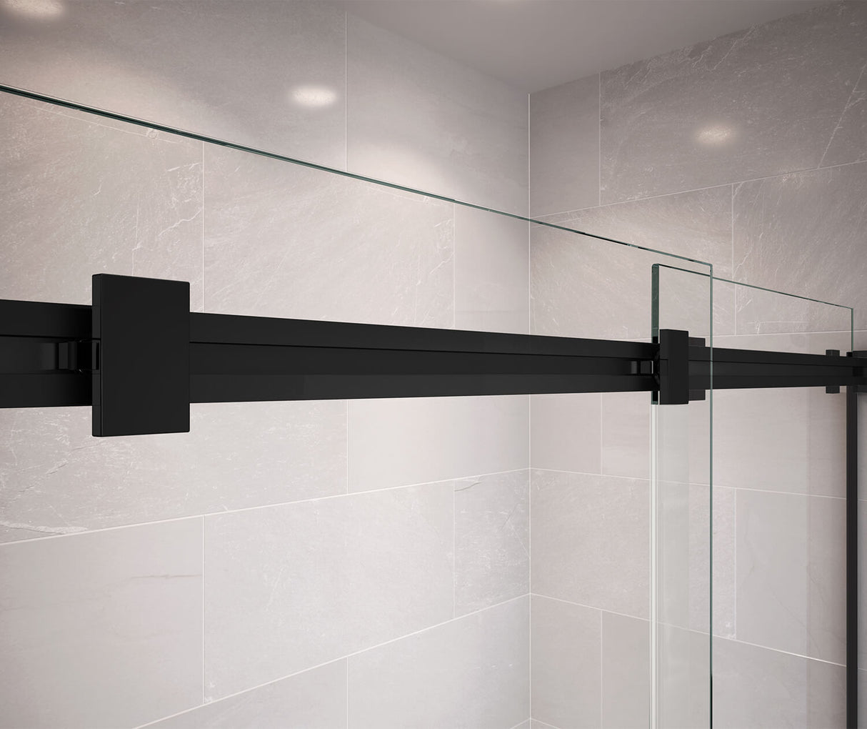 MAAX 136271-900-340-000 Duel 44-47 x 70 ½-74 in. 8 mm Bypass Shower Door for Alcove Installation with Clear glass in Matte Black