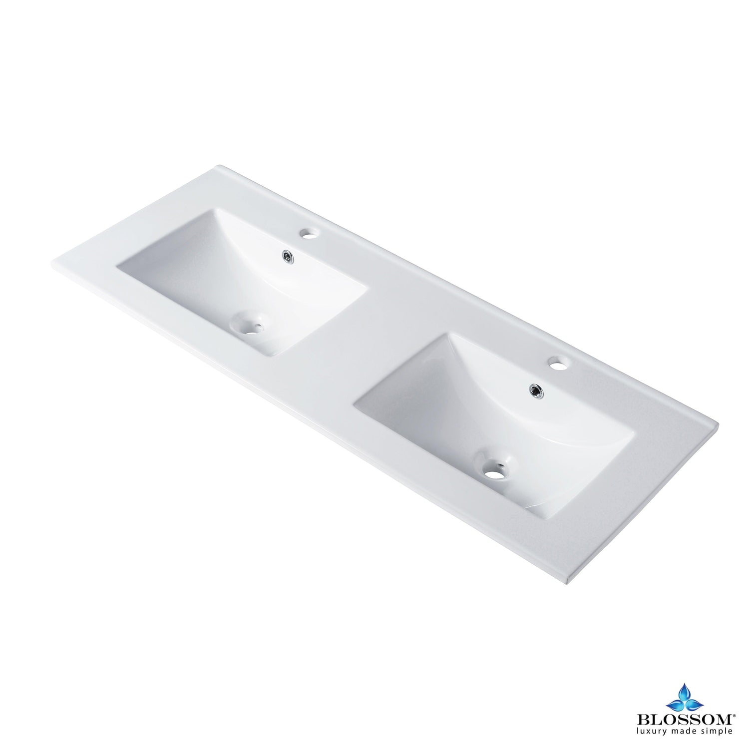 Blossom Zurich 48" Vanity – Double Sink Compatible in Glossy White & Metal Grey