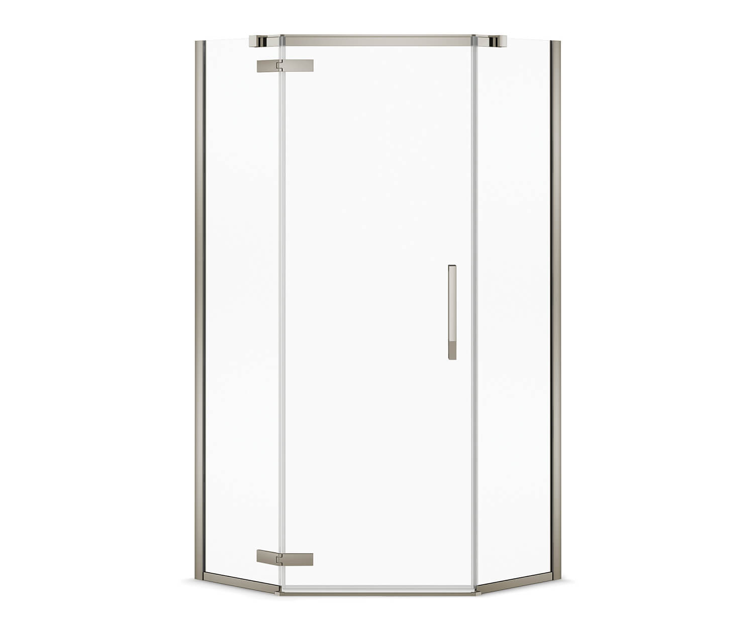 MAAX 139315-900-305-000 Davana Neo-angle 38 x 38 x 75 in. 8mm Pivot Shower Door for Corner Installation with Clear glass in Brushed Nickel