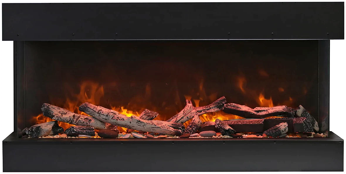 Amantii 72-TRU-VIEW-XL Tru View Deep Smart Electric - 72" Indoor / Outdoor WiFi Enabled 3 Sided Fireplace Featuring a depth of 14 1/4", MultiFunction Remote Control, Multi Speed Flame Motor, and a Selection of Media Options