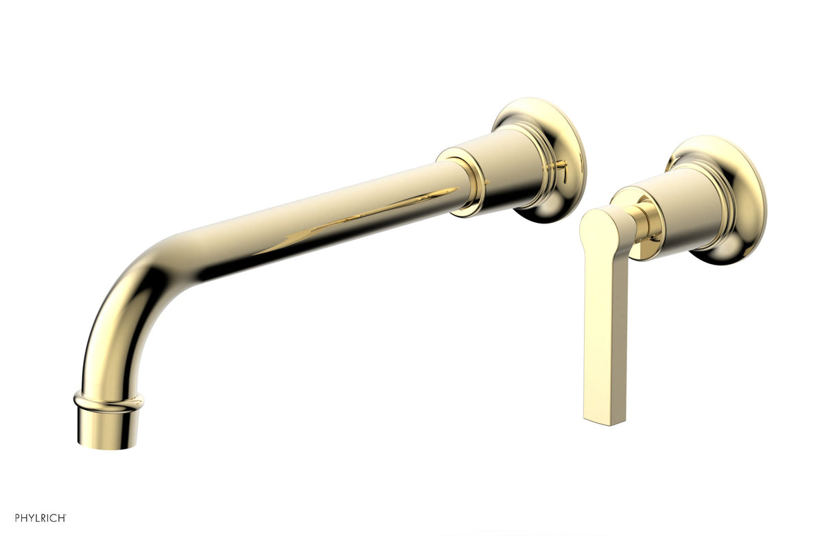 Phylrich 501-18-10-03U HEX MODERN 10" Single Handle Wall Lavatory Set - Lever Handle 501-18-10 - Polished Brass Uncoated