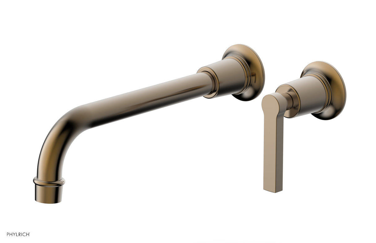 Phylrich 501-18-10-047 HEX MODERN 10" Single Handle Wall Lavatory Set - Lever Handle 501-18-10 - Antique Brass